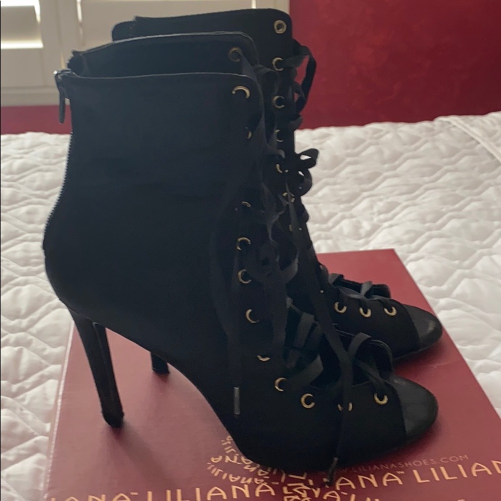 Black Lace up Heels